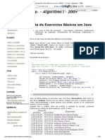 Lista de Exercícios Básicos em Java - FAESA - C.comp. - Algoritmo I - 2009 42 Paginas