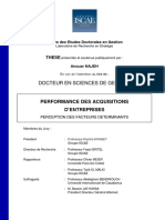 Thèse PERFORMANCE DES ACQUISITIONS D'ENTREPRISES de Anouar NAJEH PDF