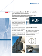 Correspondencia DN Tuberia Plastica Saneamiento PDF