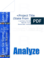 Lean Six Sigma Analyze Phase Tollgate Template