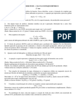 Lista de Exercícios - Cálculo Estequiométrico 