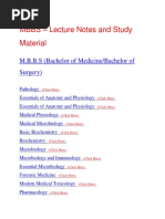 Mbbs - Lecture Notes, Study Material and Important Questions, Answers