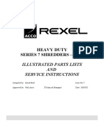 Service and Parts Manual Rexel Shredder 1350 3250 Heavy Duty PDF