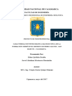 Proyecto de Tesis: CARACTERIZACIÓN PETROGRÁFICA MACROSCÓPICA DE LA FORMACIÓN CHIMÚ EN EL DISTRITO DE PEDRO GÁLVEZ - SAN MARCOS - CAJAMARCA.