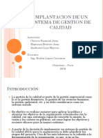 Implantacion de Un Sistema de Gestion de Calidad