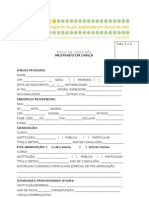 FICHA DE INSCRIÇÃO Mestrado