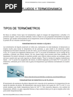 Tipos de Termómetros - Física, Fluidos y Termodinámica