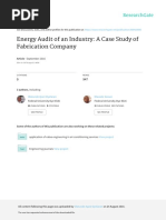 Energy Audit of An Industry: A Case Study of Fabrication Company