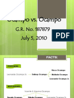 Ocampo vs. Ocampo: G.R. No. 187879 July 5, 2010