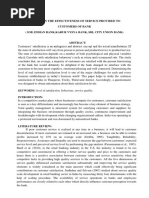 A Study On The Effectiveness of Service Provided To Customers of Bank (Iob, Indian Bank, Karur Vysya Bank, Sbi, City Union Bank)