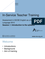 In-Service Teacher Training: Assessment in IGCSE English As A Second Language 0510