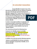 Accounting For University's Transactions: The Last Two Items Only Were On Credit