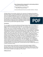 Functional Analysis of Children's Classroom Talk: A Framework For Understanding Children's Discourse in Educational Contexts