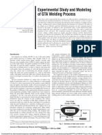 Experimental Study and Modeling of GTA Welding Process: Min Jou