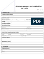 Ficha de Avaliação Fisioterapêutica Padronizada Aplicada A Deficientes Físic