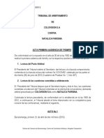 Acta Primera Audiencia de Tramite