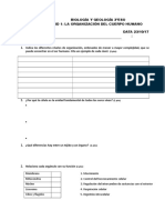 EXAM U1. LA Organización Cuerpo Humano