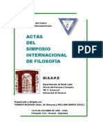 Actas Del Primer Simposio Internacional de Filosofia Ucel