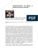 O Direito Administrativo Do Medo - A Crise Da Ineficiência Pelo Controle