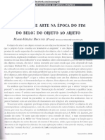 O Objeto de Arte Na Epoca Do Fim Do Belo Do Objeto Ao Abjeto