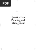 Quantity Food Planning and Management