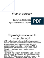 Work Physiology: Lecture Note: IE 665 Applied Industrial Ergonomics