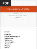 Introduction To MS EXCEL