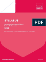 Syllabus: Cambridge International A Level Further Mathematics