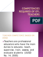 Competencies Required of Efl Teachers PDF