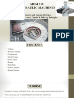 MEM 818 Hydraulic Machines: Francis and Kaplan Turbines Constructional Details & Velocity Triangles