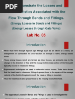 Energy Losses in Bends & Fittings