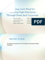 Utilizing Cash Waqf For Funding High Education Through Bank and Corporate