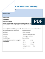 Lesson Plan For Whole Class Teaching