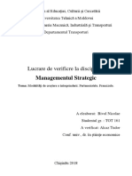 Lucrare de Verificre La Disciplina:: Managementul Strategic