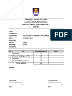 Universiti Teknologi Mara Fakulti Kejuruteraan Kimia Process Simulation Laboratory (CPE613)