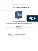 INFORME N°01 Aplicación de La NTP Y CODEX ALIMENTARIUS