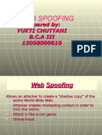 Web Spoofing: Prepared By: Yukti Chuttani B.C.A Iii 15008000610