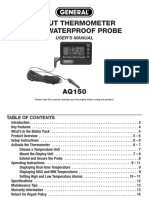 In/Out Thermometer With Waterproof Probe: User'S Manual