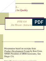 Chapter 13 - Designing For Quality: PTTE 434 Jim Wixson - Instructor