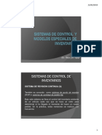 Sistemas de Control y Modelos Especiales de Inventarios