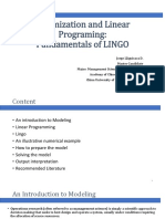 Optimization and Linear Programing-LingoFundamentals