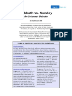 Sabbath vs. Sunday: An Internet Debate