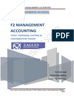 F2 Marginal Costing & Contribution Theory