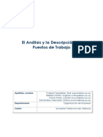 El Análisis y La Descripción de Puestos de Trabajo