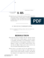 House Resolution - FBI and DOJ Investigations Demanded - Second Special Counsel