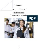 Sample Employee Handbook For Restaurants