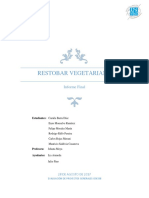 Evaluación de Proyecto: Restobar Vegetariano