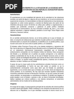 Argumentacion Respecto A La Situacion de La Sociedad Ante Una Tradicion Autoritaria en Una Republica Agroexportadora Dependiente