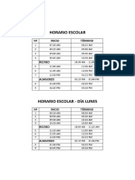 Horario Escolar: #Inicio Término