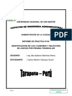 Informe de Practicas N°4 Identificación de Los 4 Sabores y Selección de Jueces Por Prueba Triangular